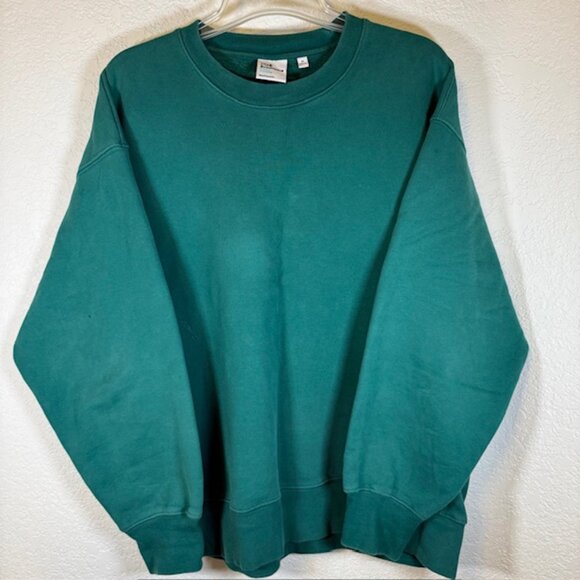 TNA Sweatfleece Green Cozy Fleece Boyfriend Fit Pullover Sweatshirt- Size M - Picture 9 of 9